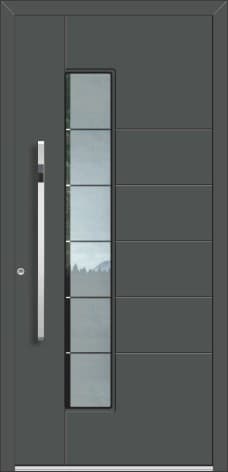 Inotherm AK 506 – Aluminium-Haustür mit schmalem hohem Lichtband