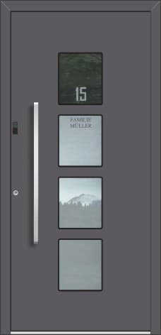Inotherm AK 515 – Aluminium-Haustür mit ausgewogenem Glasanteil