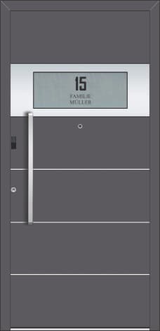 Inotherm AK 523 – elegant gegliederte Aluminium-Haustür