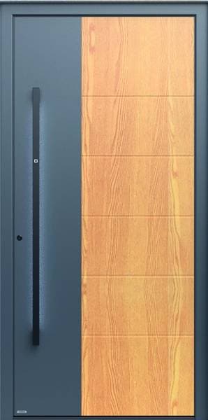 Pirnar Optimum 7200 – Haustür in Anthrazit mit warmer Holzoptik
