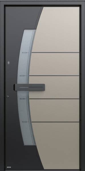 Pirnar Premium 0120CC – Haustür mit geschwungenem Glasband
