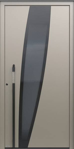 Pirnar Premium 0170CC – helle Haustür mit geschwungenem dunklem Element