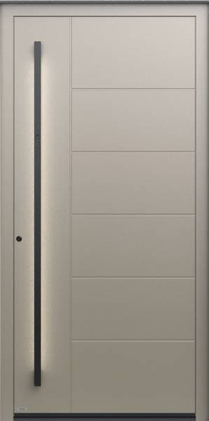 Pirnar Premium 1641CC – sandfarbene Haustür mit beleuchtetem Griff