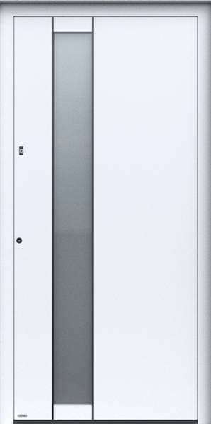 Pirnar Premium 6025CC – moderne Aluminium-Haustür mit Glasakzent