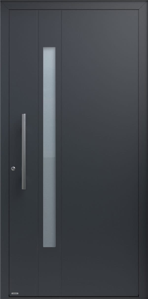 Pirnar Primo 3 – Aluminium-Haustür mit durchgehendem schmalem Glasstreifen