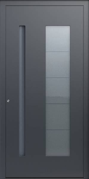 Pirnar Primo 4 – Aluminium-Haustür mit breitem satiniertem Glasfeld