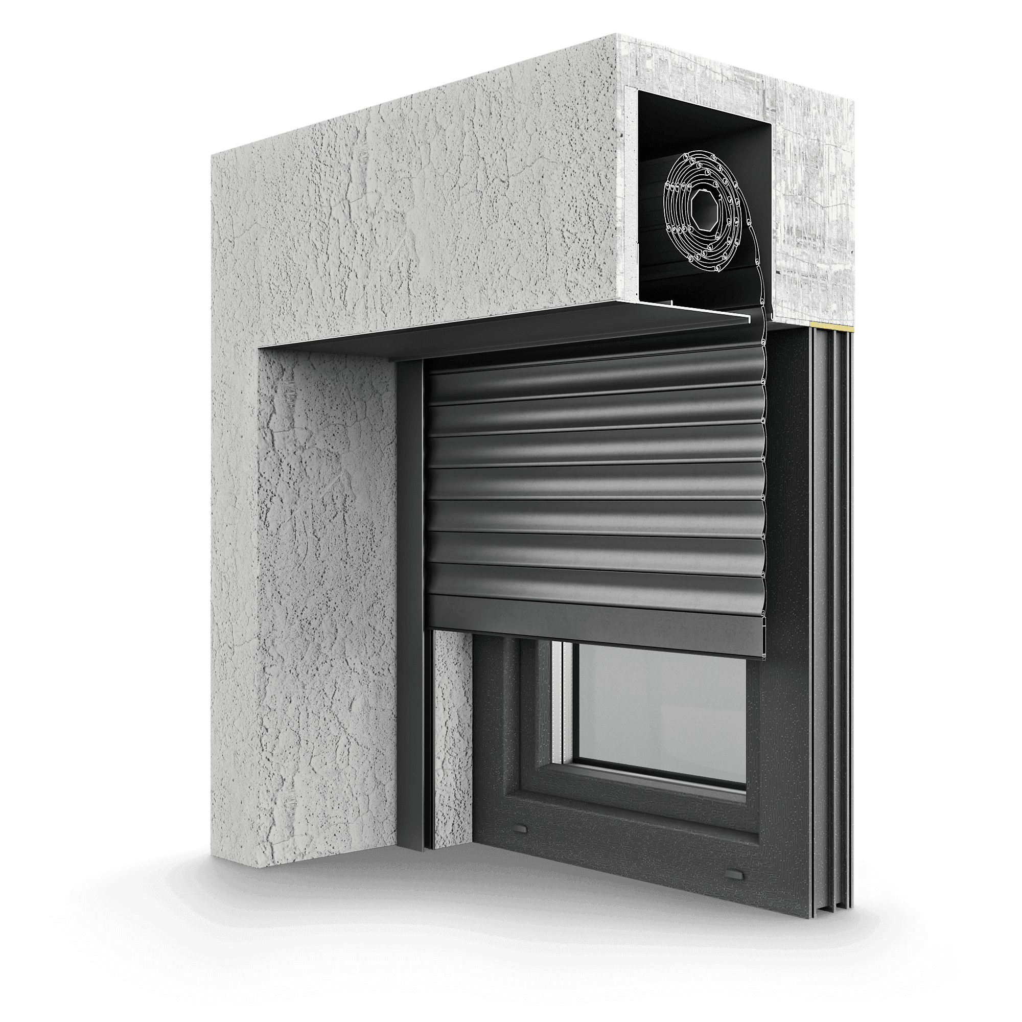 SP-E Unterputzrollladen unsichtbar in der Decke