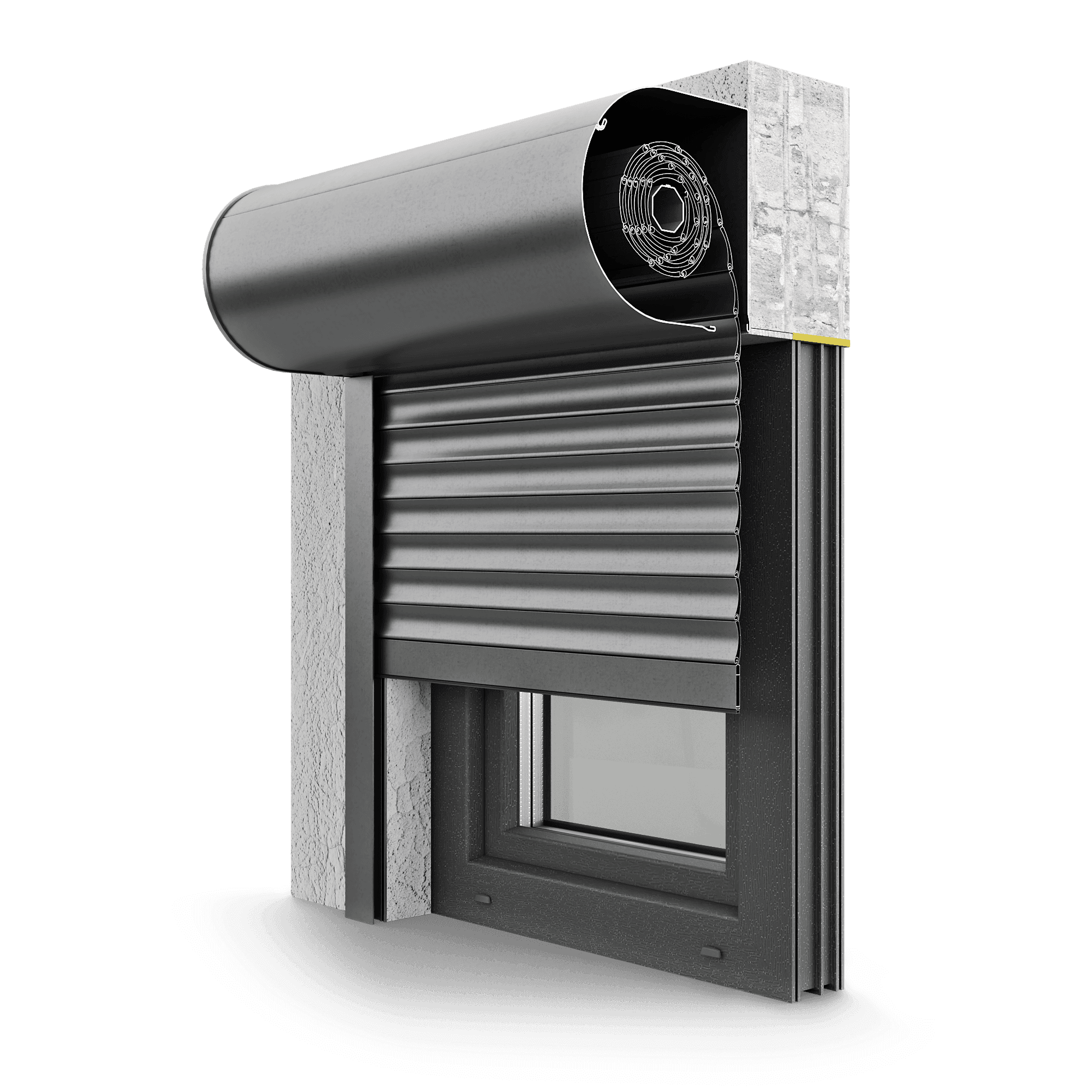 SKO-P Vorbaurollladen mit ovalem Aluminiumkasten